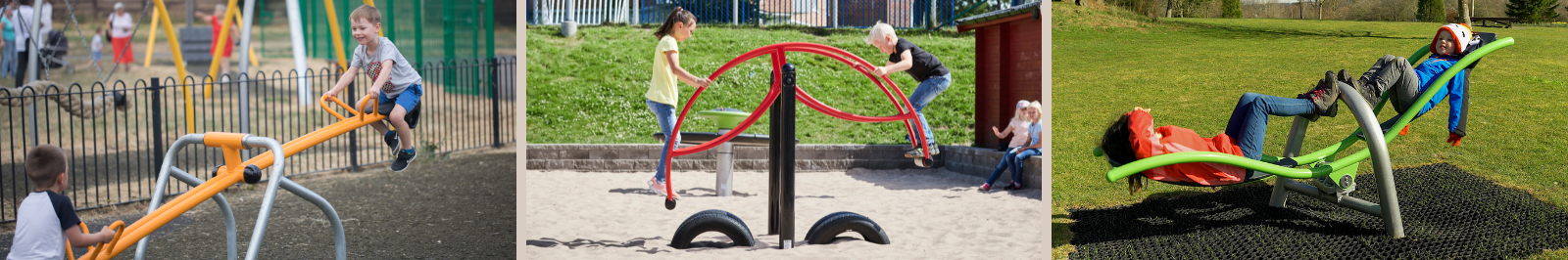 A young girl balancing on a see-saw